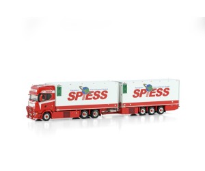 Spiess; SCANIA S HIGHLINE CS20H 6X2 TAG AXLE RIGED REEFER TRUCK DRAWBAR TRAILER - 6 AXLE